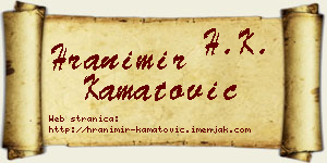 Hranimir Kamatović vizit kartica